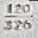 ป้ายบ้านเลขที่สแตนเลสเงินเงา 120 - 326 ป้ายโลหะ สไตล์โมเดิร์น มินิมอล เรียบหรู