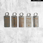 พวงกุญแจห้องพักท่องห่อรีสอร์ท สแตนเลสแฮลาย กัดกรดลงสี สไตล์โมเดิร์น มินิมอล เรียบหรู ขนาด : 4 x 8 เซนติเมตร