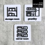 ป้ายไอคอนหน้าห้อง ป้ายชื่อหน้าห้องติดประตู ป้ายอะคริลิคนูนสวยมีมิติ สไตล์โมเดิร์น มินิมอล,Designfac