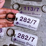 พวงกุญแจสแตนเลสแฮลายกัดกรดสีเงิน ทนทาน เรียบหรู โมเดิร์น มินิมอล