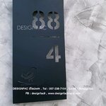 ป้ายบ้านเลขที่สแตนเลสทำสีดำด้าน ป้ายเลเซอร์ ป้ายสไตล์โมเดิร์น มินิมอล