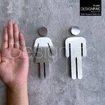 ป้ายห้องน้ำสแตนเลส ป้ายสัญลักษณ์ห้องนำ้ชายหญิง สไตล์โมเดิร์น มินิมอล ลอฟท์ ไม่เป็นสนิม