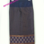 ผ้าถุง ผ้าซิ่นสำเร็จรูปผ้าซิ่นลาว แบบป้ายเลื่อนตะขอ สีน้ำเงินเหลือบม่วง