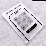 ป้ายสแกน QR CODE อะคริลิคพื้นฝ้า ลายพิมพ์ UV สไตล์โมเดิร์น มินิมอล มูจิ Size : 10.5 x 15 cm.