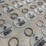 พวงกุญแจรีสอร์ตอะคริลิคใสกลม เซาะร่องสีดำ สวย น่ารัก ดูดี สไตล์โมเดิร์น มินิมอล สำเนา