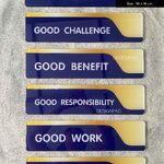 ป้ายชื่อแผนกสำนักงานบริษัท อะคริลิคพื้นใส ลายสติ๊กเกอร์ สไตล์โมเดิร์น มินิมอล เรียบหรู Size : 10 x 40 cm.