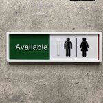 ป้ายเลื่อน ป้ายเลื่อนว่าง-ไม่ว่าง อะคริลิคพื้นขาวด้าน เซาะร่องลงสี สไตล์โมเดิร์น มินิมอล เรียบหรู