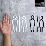 ป้ายห้องนำ้หญิงชาย ป้ายอะคริลิค ป้ายสัญลักษณ์ห้องน้ำแบบลายเส้น สุขา สไตล์โมเดิร์น มินิมอล