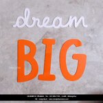 ของแต่งบ้าน ของแต่งห้องนอน Dream BIG อะคริลิคสีส้ม ขาว สไตล์โมเดิร์น มินิมอล