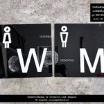 ป้ายสัญลักษณ์ห้องน้ำชายหญิง สไตล์โมเดิร์น มินิมอล ลอฟท์