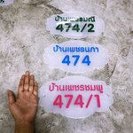 ป้านเลขที่บ้านและชื่อบ้านพื้นอะคริลิค ตัวอักษรอะคริลิคสี มินิมอล สไตล์วินเทจ