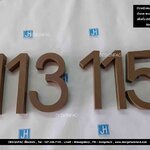 ตัวเลขสแตนเลสทำน้ำตาล TOA สูง 17 cm ยกขอบนูน 2.5 cm ติดตั้งแบบกั้นหลัง