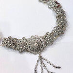 เข็มขัดใส่กับผ้าไทย เข็มขัดเงิน เข็มขัดโลหะรมดำ "ลายดอกพุดซ้อน