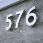 ป้ายบ้านเลขที่ ตัวเลขสแตนเลสแบบขาลอยยึดสกรู เรียบโมเดิร์น สวยๆ