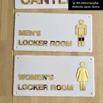 ป้ายล็อคเกอร์ชาย ป้ายล็อกเกอร์หญิง ป้ายสีขาวลายทอง สไตล์โมเดิร์น มินิมอล หรูหรา