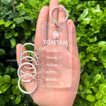 พวงกุญแจห้องแบบรวม บ้านพัก อะคริลคพื้นใส ลายสีขาวกลับด้าน สไตล์โมเดิร์น มินิมอล เรียบหรู