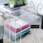 ชุดโต๊ะอะคริลิค โต๊ะกลางโซฟา โต๊ะกลาง โต๊ะรับแขก แบบใส เรียบง่าย โมเดิร์น แต่งห้อง แต่งห้องรับแขก ชุดโต๊ะอะคริลิควางของ