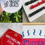 4 ป้ายร้าน ป้ายอะคริลิค ป้ายโลโก้ร้านอาหาร ร้านขนม สไตล์โมเดิร์น มินิมอล