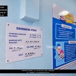 ป้ายบอกค่าสระว่ายน้ำ ป้ายบอกค่ากรดด่าง ป้ายอะคริลิคใสติดสติ๊กเกอร์กลับหลัง สไตล์โมเดิร์น มินิมอล มูจิ
