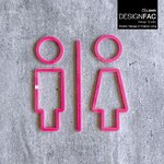 ป้ายสัญลักษณ์ห้องน้ำ สีชมพู ป้ายห้องนำ้ชายหญิง ป้ายห้องน้ำนูนมีมิติ สไตล์โมเดิร์น มินิมอล