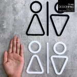 ป้ายห้องน้ำอะคริลิค สัญลักษณ์ห้องน้ำสามเหลี่ยมลายเส้น ป้ายสุขาชายหญิง ป้ายติดหน้าห้องน้ำ สไตล์โมเดิร์น มินิมอล ลอฟท์