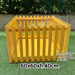 #2 รั้วไม้พร้อมพื้นพับได้ 60X60Xh.40cm.