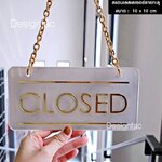 ป้ายเปิดปิดร้าน OPEN CLOSE ป้ายเปิดร้านแขวนกระจก สไตล์โมเดิร์น Luxury