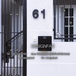 เลขที่บ้าน ป้ายบ้านเลขที่ ตัวเลขสแตนเลสสีดำ สไตล์โมเดิร์น มินิมอล