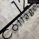 ป้ายบ้านเลขที่ 12/1 สแตนเลสทำสีดำด้าน เลเซอร์ทะลุ สไตล์โมเดิร์น มินิมอล เรียบหรู