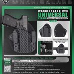 New. ซองพกใน Universal (Carbon Fiber+ Nylon) Warriorland Warriorland IWB Universal Hybrid Carbon Fiber&Nylon Holster ⭕ใช้งานได้กับ Compact & Full size หลากหลายรุ่น ตามตารางในภาพประกอบ ⭕ ปรับใช้ เพียงปรับสกรู 5 จุด ให้กระชับตามต้องการ ⭕ซองผลิตจาก Carbon Fi