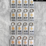 พวงกุญแจห้องพัก ไดมอนด์ อะคริลิคพื้นฝ้า เซาะร่องสีทอง สไตล์โมเดิร์น มินิมอล เรียบหรู ขนาด : 4 x 8 cm.