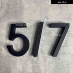 ป้ายบ้านเลขที่ สแตนเลสทำสีดำด้าน ตัวเลขนูน มีมิติ สไตล์โมเดิร์น มินิมอล เรียบหรู ขนาดสูง : 15 เซนติเมตร