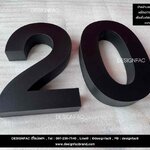 ป้ายบ้านเลขที่ 20 สแตนเลส แฮไลน์ทำสีดำด้าน กั้นหลัง สไตล์โมเดิร์น มินิมอล เรียบหรู ขนาด : 15 cm.