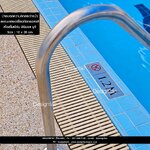 ป้ายบอกความลึกสระ 10 x 30 cm ป้ายสแตนเลสเงินกัดกรดลงสี ป้ายความลึกสระ สไตล์โมเดิร์น มินิมอล มูจิ