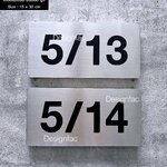 ป้ายบ้านเลขที่ ป้ายเลขที่บ้านสแตนเลส 5/13, 5/14 สไตล์โมเดิร์น มินิมอล มูจิ