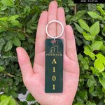 พวงกุญแจเลขห้องพักโรงแรม PERMSUK แบบพิมพ์ UV ลาย2ด้านหน้าหลัง สไตล์โมเดิร์น มินิมอล เรียบหรู ขนาด : 9 x 3 cm.