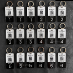 พวงกุญแจเลข ห้อง QR Code อะคริลิคพื้นใส ลายสติ๊กเกอร์ สไตล์โมเดิร์น มินิมอล เรียบหรู