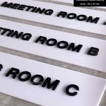 ป้ายแผนกบริษัท ห้องประชุม อะคริลิคพื้นขาว ลายนูน มีมิติ สไตล์โมเดิร์น มินิมอล เรียบหรู