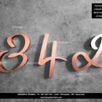 ป้ายบ้านเลขที่ ป้ายเลขที่บ้าน ตัวเลขสแตนเลสโรสโกลด์แฮร์ลาย เลขสูง 13 cm สไตล์โมเดิร์น มินิมอล สวย คุ้มค่า