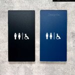 ป้ายสัญลักษณ์ห้องน้ำแบบรวม พื้นอะคริลิคใสด้าน พิมพ์ลาย UV สไตล์โมเดิร์น มินิมอล มูจิ Size : 11.5 x 22 cm.