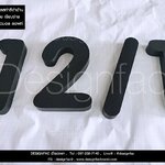 ป้ายเลขที่บ้าน 212/1 ตัวเลขสแตนเลสทำสีดำด้าน ฟอนต์มนตัวเลขสวย ๆ ไม่เหมือนใคร ป้ายสวย เรียบหรู สไตล์โมเดิร์น มินิมอล ลอฟท์