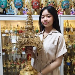 ชฎานาง ขนาดสวมหัว ประดับเพชร (รุ่นพรีเมี่ยม)