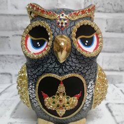 นกฮูก ทองเค ประดับเพชร