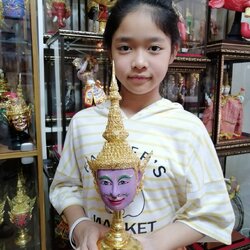 เศียรครู พระนารายณ์ ขนาด 5 นิ้ว พร้อมฐานปิดทอง