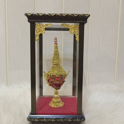 หัวโขนจิ๋ว สุครีพ พร้อมตู้โชว์ กระจกลายไทย