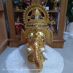 เศียรครู พระพิฆเนศ (หน้าทอง) ขนาดครอบ