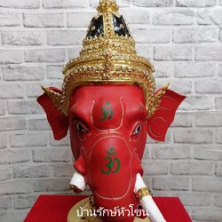 พระพิฆเนศ ขนาดครอบ (สีแดง)