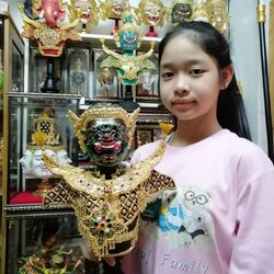 หุ่นพระพิราพ พร้อมฐานไม้สีดำ