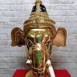 พระพิฆเนศ ขนาดครอบ (หน้าทอง)