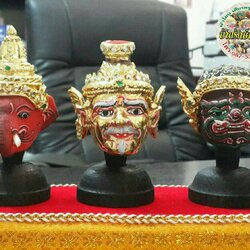 เศียรครูขนาดจิ๋ว เซ็ท 3 เศียร พ่อแก่ พระพิฆเนศ พระพิราพ